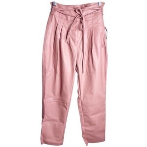 NWT BlankNYC x Anthropologie Faux Leather High Rise Pleated Pants Size 25 Peach